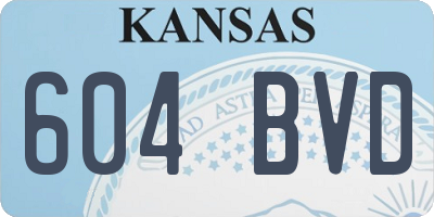 KS license plate 604BVD