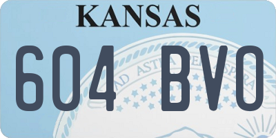 KS license plate 604BVO