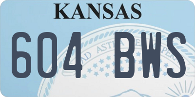 KS license plate 604BWS
