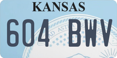 KS license plate 604BWV