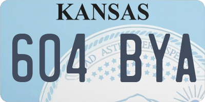 KS license plate 604BYA