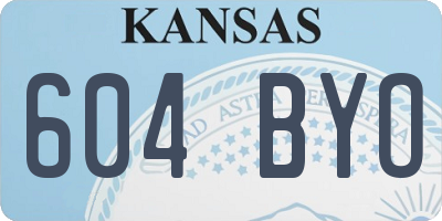 KS license plate 604BYO