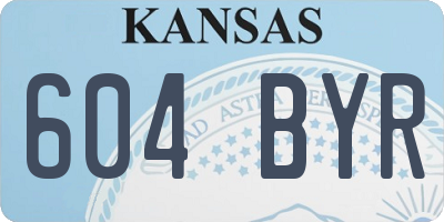 KS license plate 604BYR