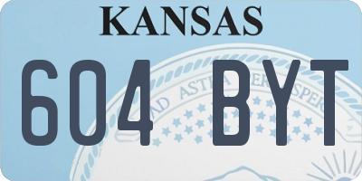 KS license plate 604BYT