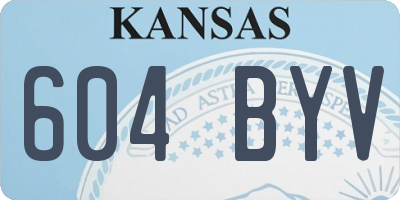 KS license plate 604BYV