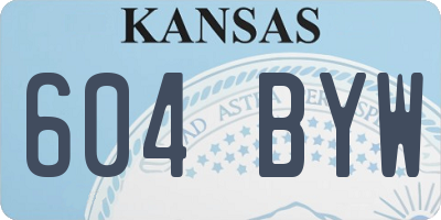 KS license plate 604BYW