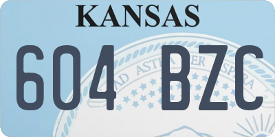 KS license plate 604BZC