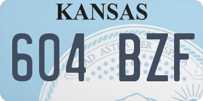 KS license plate 604BZF