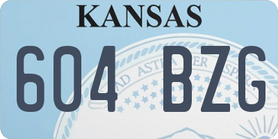 KS license plate 604BZG