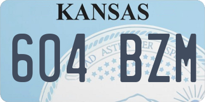 KS license plate 604BZM
