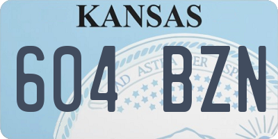 KS license plate 604BZN