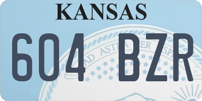 KS license plate 604BZR