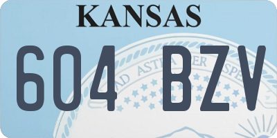 KS license plate 604BZV