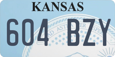 KS license plate 604BZY