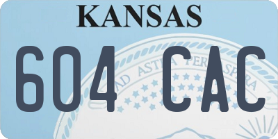 KS license plate 604CAC
