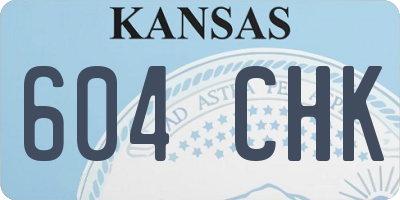 KS license plate 604CHK
