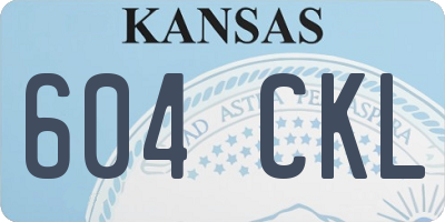 KS license plate 604CKL
