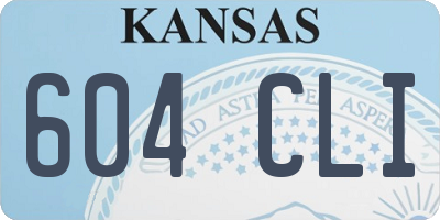 KS license plate 604CLI