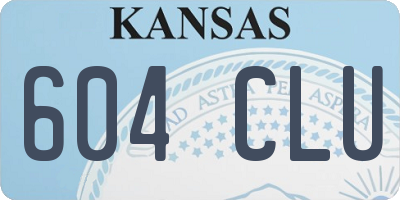 KS license plate 604CLU