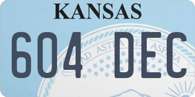 KS license plate 604DEC