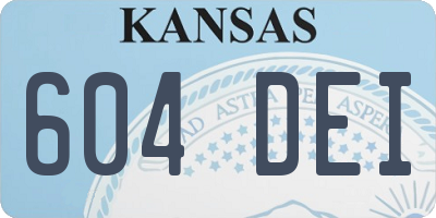 KS license plate 604DEI