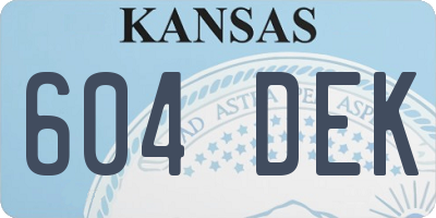KS license plate 604DEK