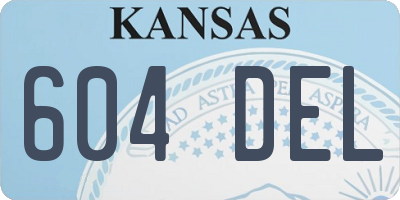 KS license plate 604DEL