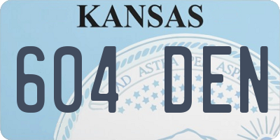KS license plate 604DEN