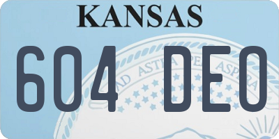 KS license plate 604DEO
