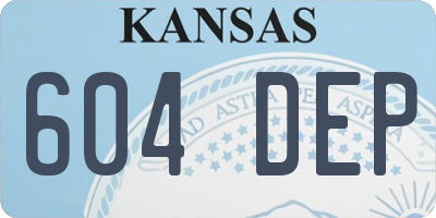 KS license plate 604DEP