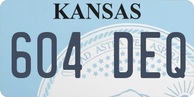 KS license plate 604DEQ