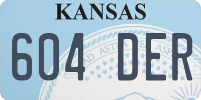 KS license plate 604DER