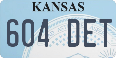 KS license plate 604DET