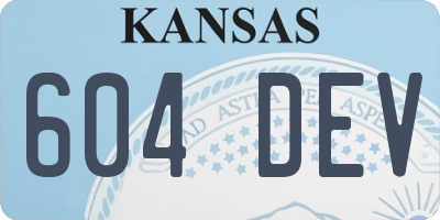 KS license plate 604DEV