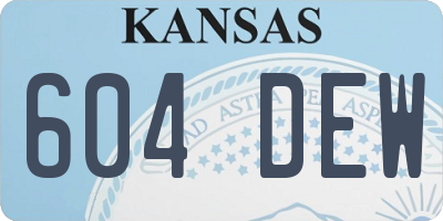 KS license plate 604DEW