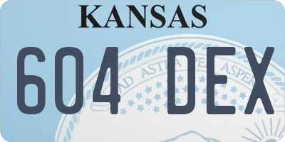 KS license plate 604DEX