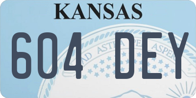 KS license plate 604DEY