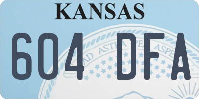 KS license plate 604DFA