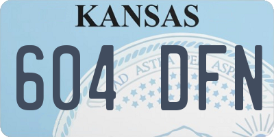KS license plate 604DFN