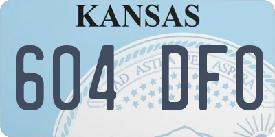 KS license plate 604DFO