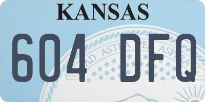 KS license plate 604DFQ