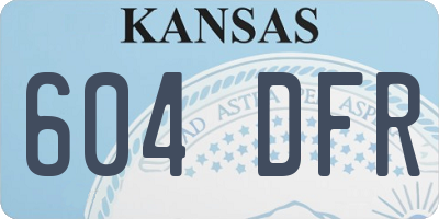 KS license plate 604DFR