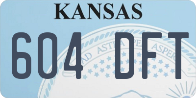 KS license plate 604DFT