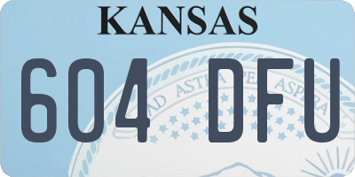 KS license plate 604DFU
