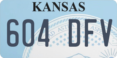 KS license plate 604DFV