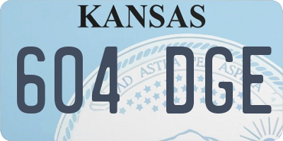 KS license plate 604DGE