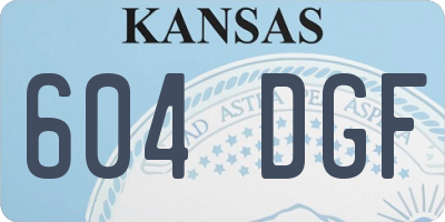 KS license plate 604DGF