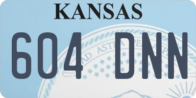 KS license plate 604DNN