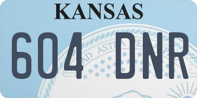 KS license plate 604DNR