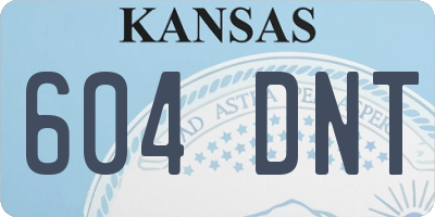 KS license plate 604DNT